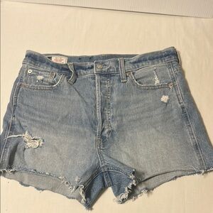 GAP High Rise Cheeky Distressed Jean Shorts Sz 30/10-VGUC